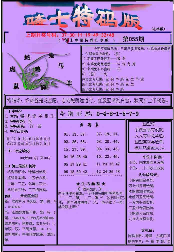 055期骑士特码版[图]