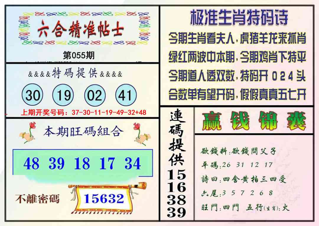 055期精准贴士[图]