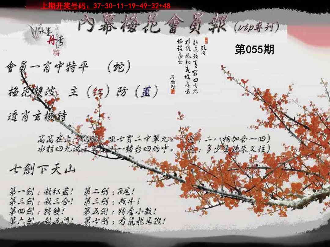 055期内幕梅花会员报[图]