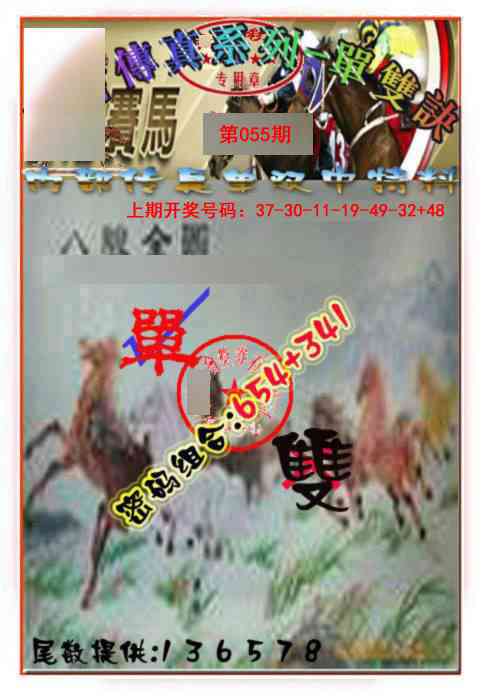 055期马会传真-单双诀[图]