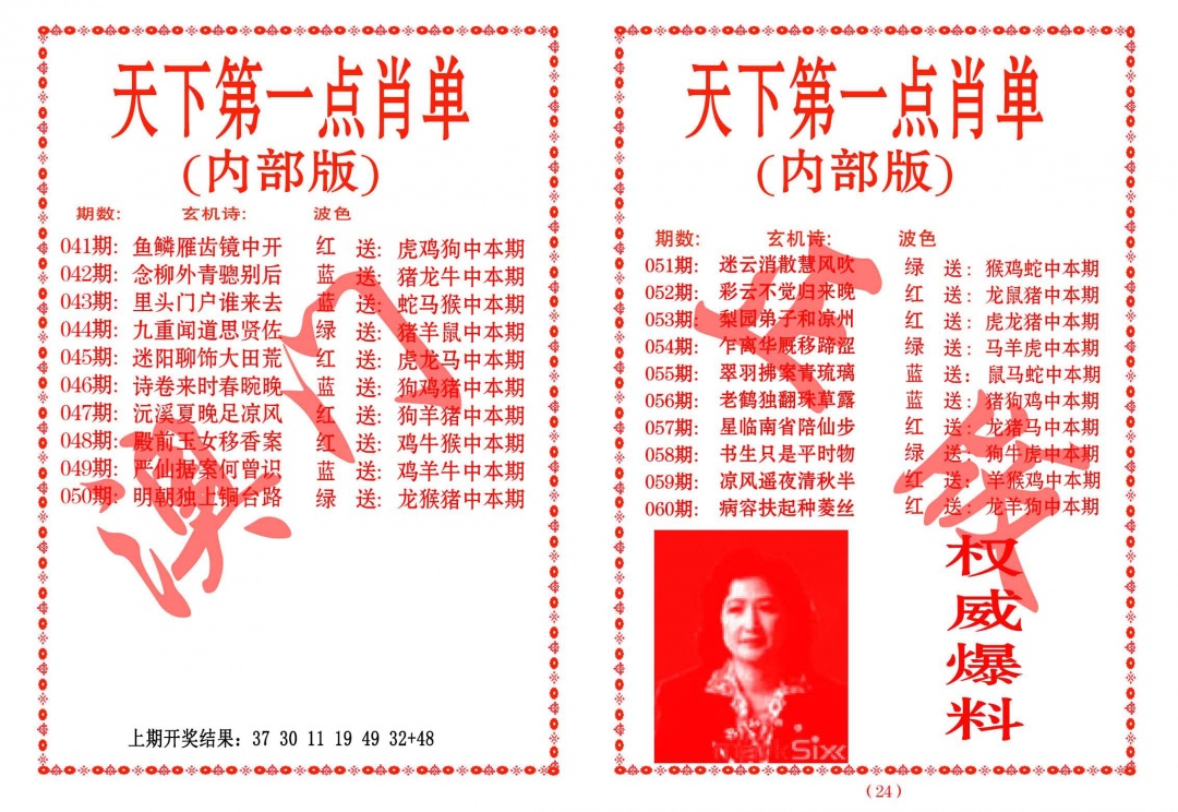 055期天下第一单肖单[图]