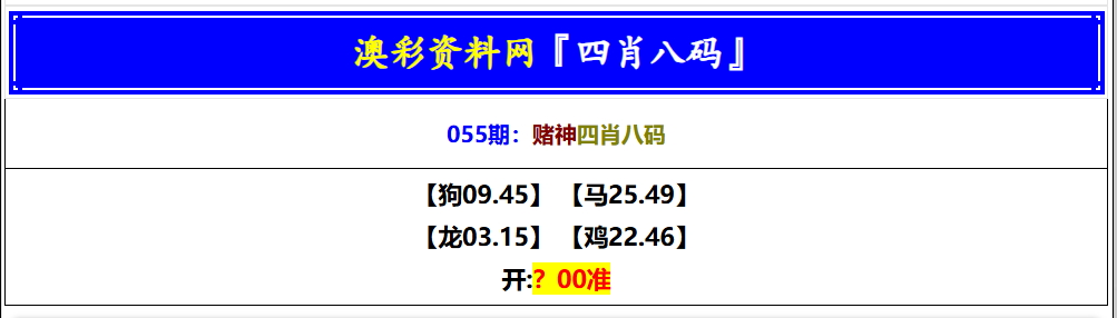 055期赌神四肖八码[图]