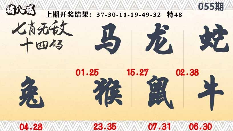 055期七肖无敌14码[图]